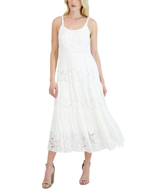 Robbie Bee Women's Lace A Line Dress White Size Large