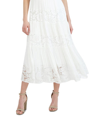 Robbie Bee Women's Lace A Line Dress White Size Large