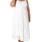 Robbie Bee Women's Sleeveless Tiered Lace Maxi Dress White Size 1X
