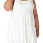 Robbie Bee Women's Sleeveless Tiered Lace Maxi Dress White Size 1X