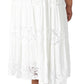 Robbie Bee Women's Sleeveless Tiered Lace Maxi Dress White Size 1X