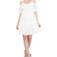 Robbie Bee Women's Cold Shoulder Gauze Lace Shift Dress White Size Petite Large