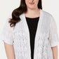 Robbie Bee Women's Short Sleeve Crocheted Shrug White Size 2X