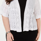 Robbie Bee Women's Short Sleeve Crocheted Shrug White Size 2X