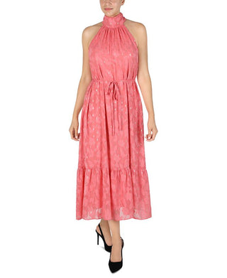 Donna Ricco Women's Halter Neck Midi Dress Orange Size 6