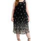 Robbie Bee Women's Embroidered Midi Dress Black Size 1X