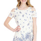 Robbie Bee Women's Ombre Printed Lace Cold Shoulder Shift Dress Blue Size Petite Small