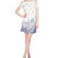 Robbie Bee Women's Ombre Printed Lace Cold Shoulder Shift Dress Blue Size Petite Small