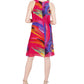 Robbie Bee Women's Printed A Line Dress Red Size Petite Small