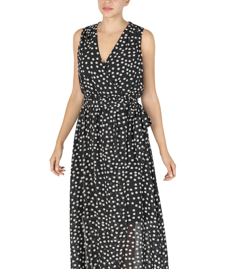 Donna Ricco Women's Halter Neck Hi Low Maxi Dress Black Size 8