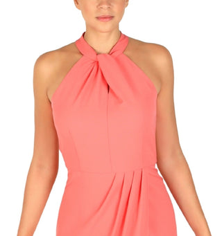 Julia Jordan Women's Knot Neck Halter Dress Orange Size 2