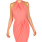 Julia Jordan Women's Knot Neck Halter Dress Orange Size 8
