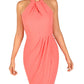 Julia Jordan Women's Knot Neck Tulip Hem Midi Dress Pink Size 14