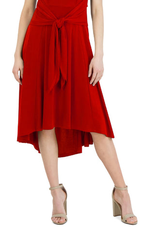 Robbie Bee Women's High Low Midi Dress Red Size Large
