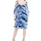 Robbie Bee Women's Cold Shoulder Short Kaftan Dress Blue Size 6Petite