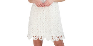 Robbie Bee Women's Sleeveless Lace A Line Dress White Size 8 Petite