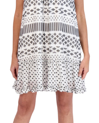 Robbie Bee Women's A Line Ruffled Hem Dress White Size Petite Small