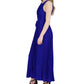 Donna Ricco Women's Pleated Belted Waist Maxi Dress Blue Size 14
