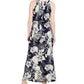 Robbie Bee Women's Pleated Neck Maxi Dress Blue Size Petite Large