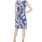 Robbie Bee Women's Paisley Print Side Tie Dress Blue Size Petite Small
