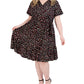 Robbie Bee Women's Faux Wrap Dress Black Size 1X