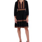 Robbie Bee Women's Contrast Trimmed Tiered Jersey Dress Black Size Petite Large