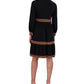 Robbie Bee Women's Contrast Trimmed Tiered Jersey Dress Black Size Petite Large