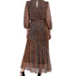 Donna Ricco Women's Sequined Plisse Fit & Flare Dress Brown Size 16