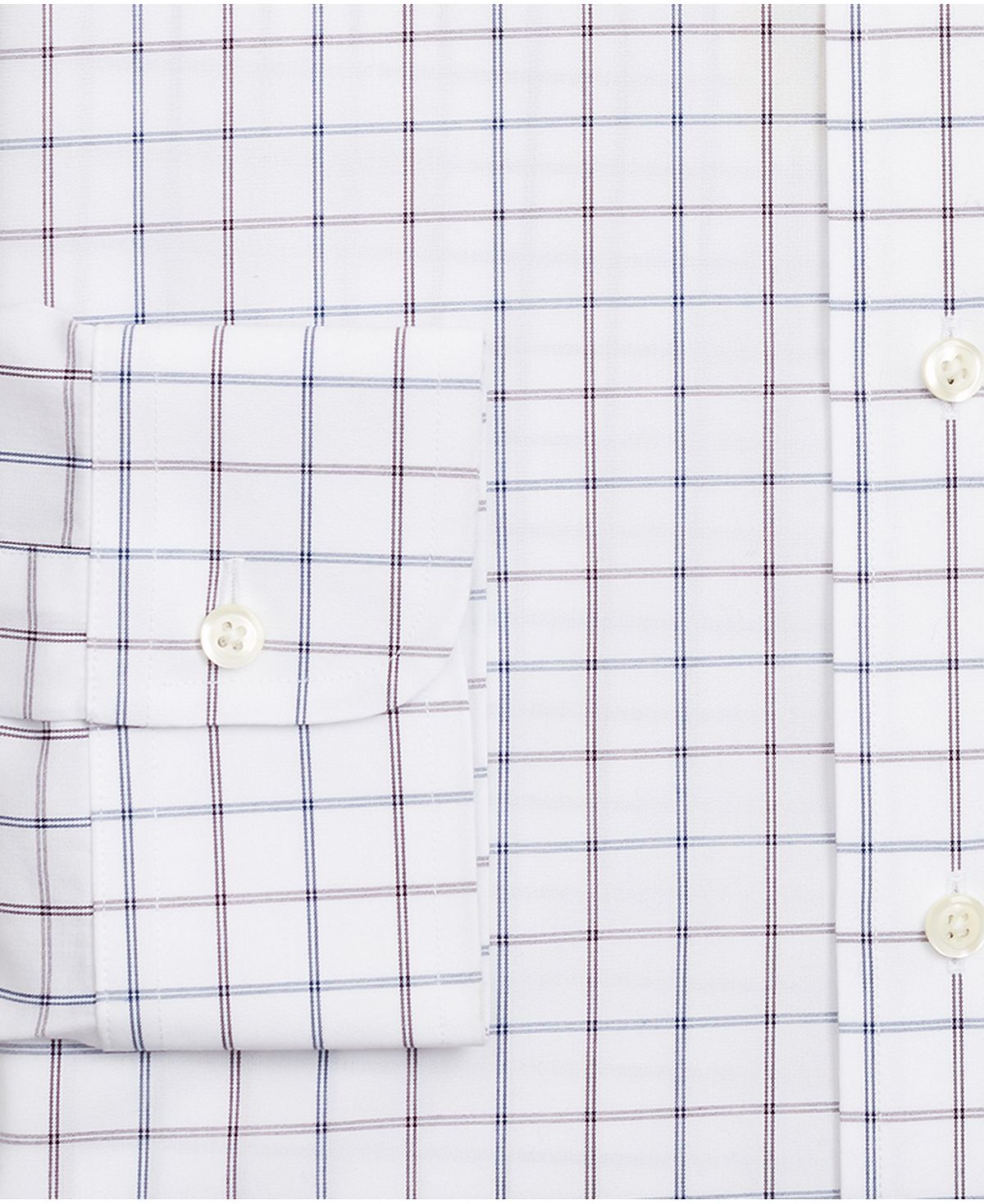 Brooks Brothers Men's Regent Slim Fit Non Iron Check Supima Cotton Dress Shirt White Size 17.5X33