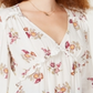 American Rag Junior's Floral Print Ruffle Top White Size X-Small