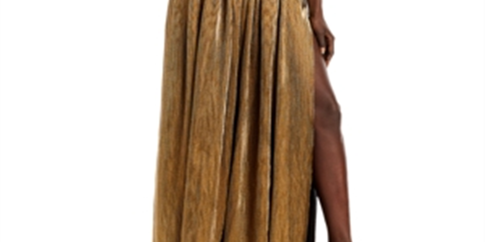 Bronx And Banco Women's Florence Metallic Strapless Gown Yellow Size X-Small