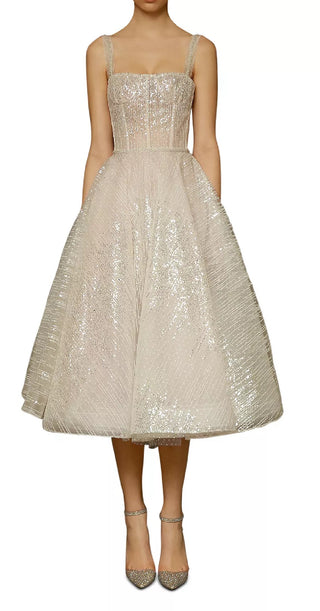 Bronx And Banco Women's Mademoiselle Bridal Midi Dress White Size Medium