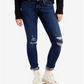 Levi's Women's 711 Ripped Skinny Damage Is Done Wash Jeans Blue Size 24X30