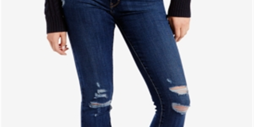 Levi's Women's 711 Ripped Skinny Damage Is Done Wash Jeans Blue Size 24X30
