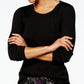 Alfani Women's Scoop Neck Pajama Top Black Size X-Small