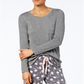 Alfani Women's Scoop Neck Pajama Top Gray Size Small