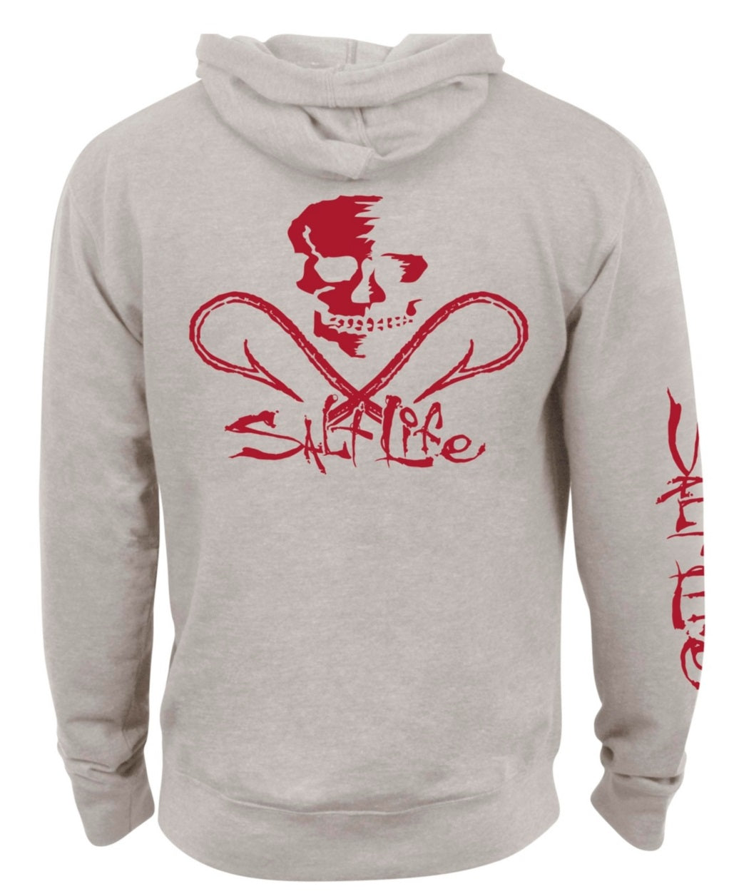 Salt Life Men's Skull And Hooks Hoodie Beige Size Medium