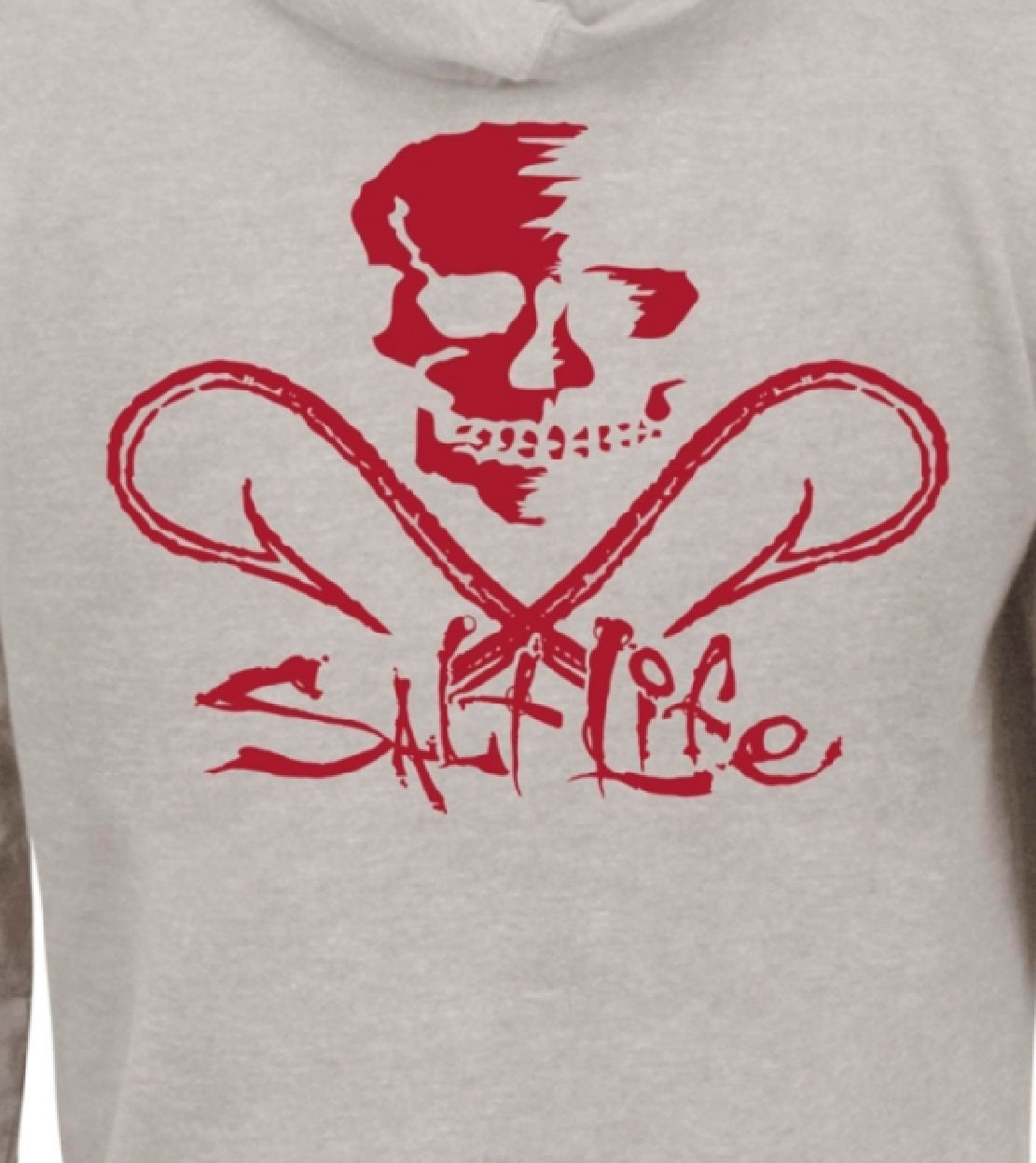 Salt Life Men's Skull And Hooks Hoodie Beige Size Medium
