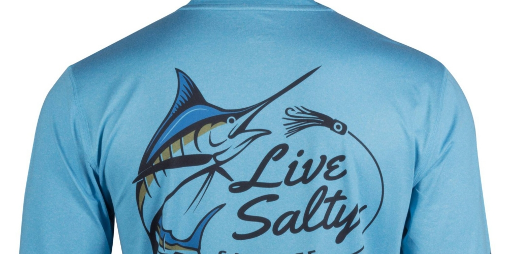 Salt Life Men's Marlin Lure Performance Long Sleeve T-Shirt Blue Size Large