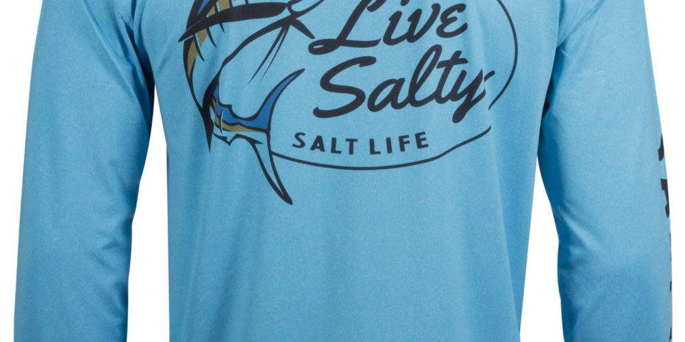 Salt Life Men's Marlin Lure Performance Long Sleeve T-Shirt Blue Size Large