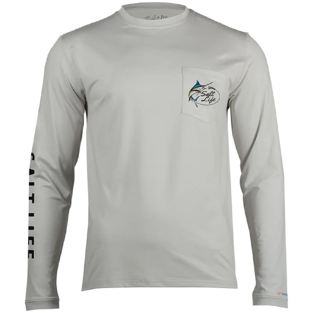 Salt Life Men's Marlin Lure Performance Long Sleeve T-Shirt Gray Size Large