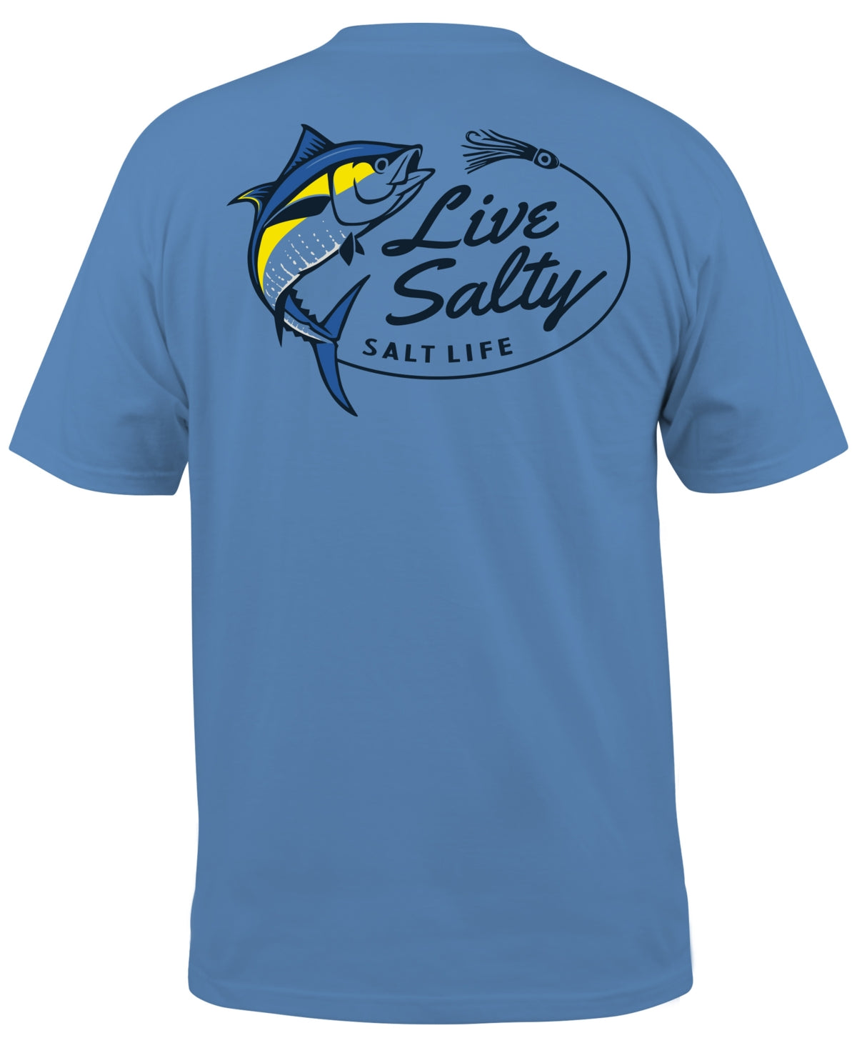 Salt Life Men's Salty Tuna Short Sleeve T-Shirt Blue Size Small