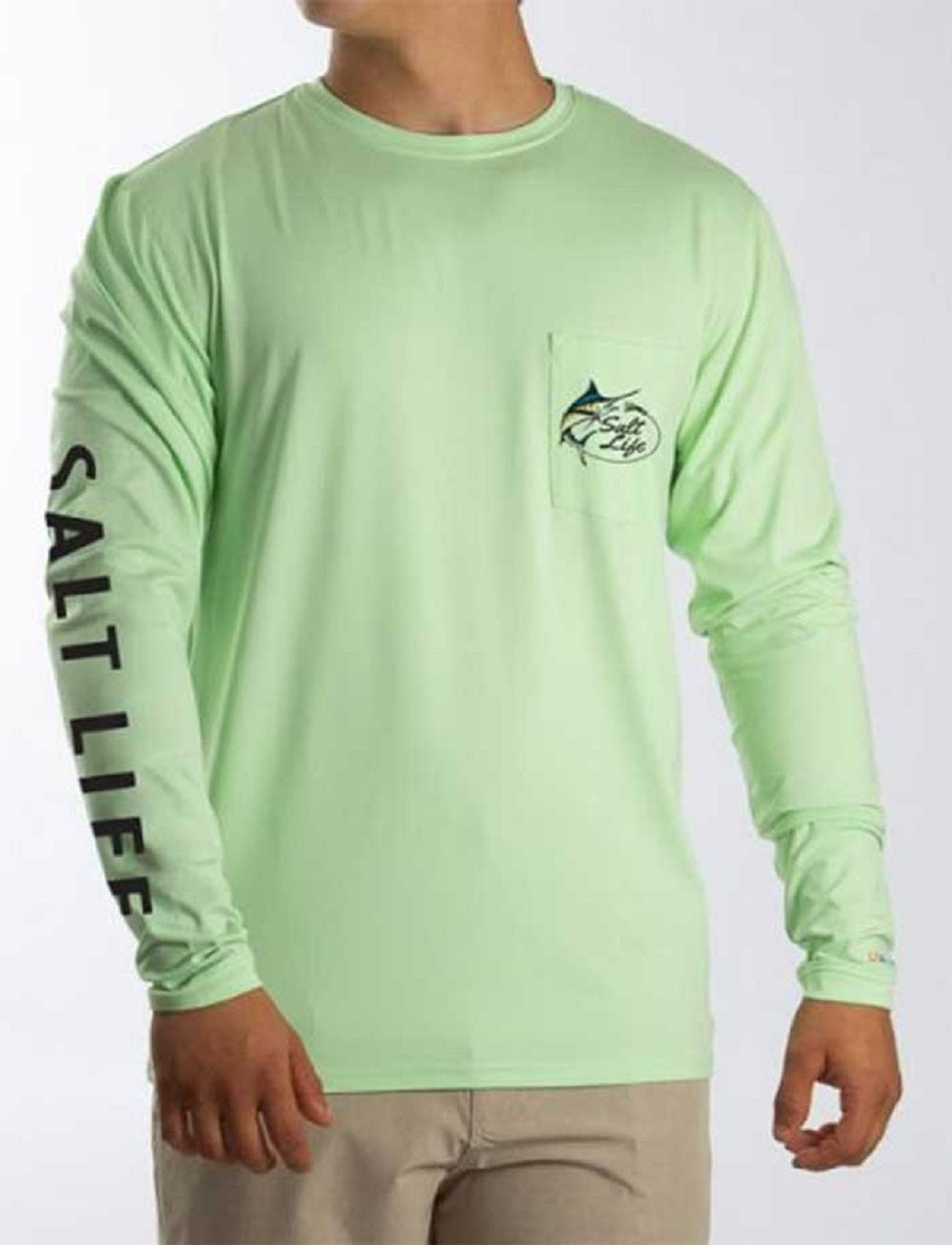 Salt Life Men's Marlin Lure Performance Long Sleeve T-Shirt Green Size Large