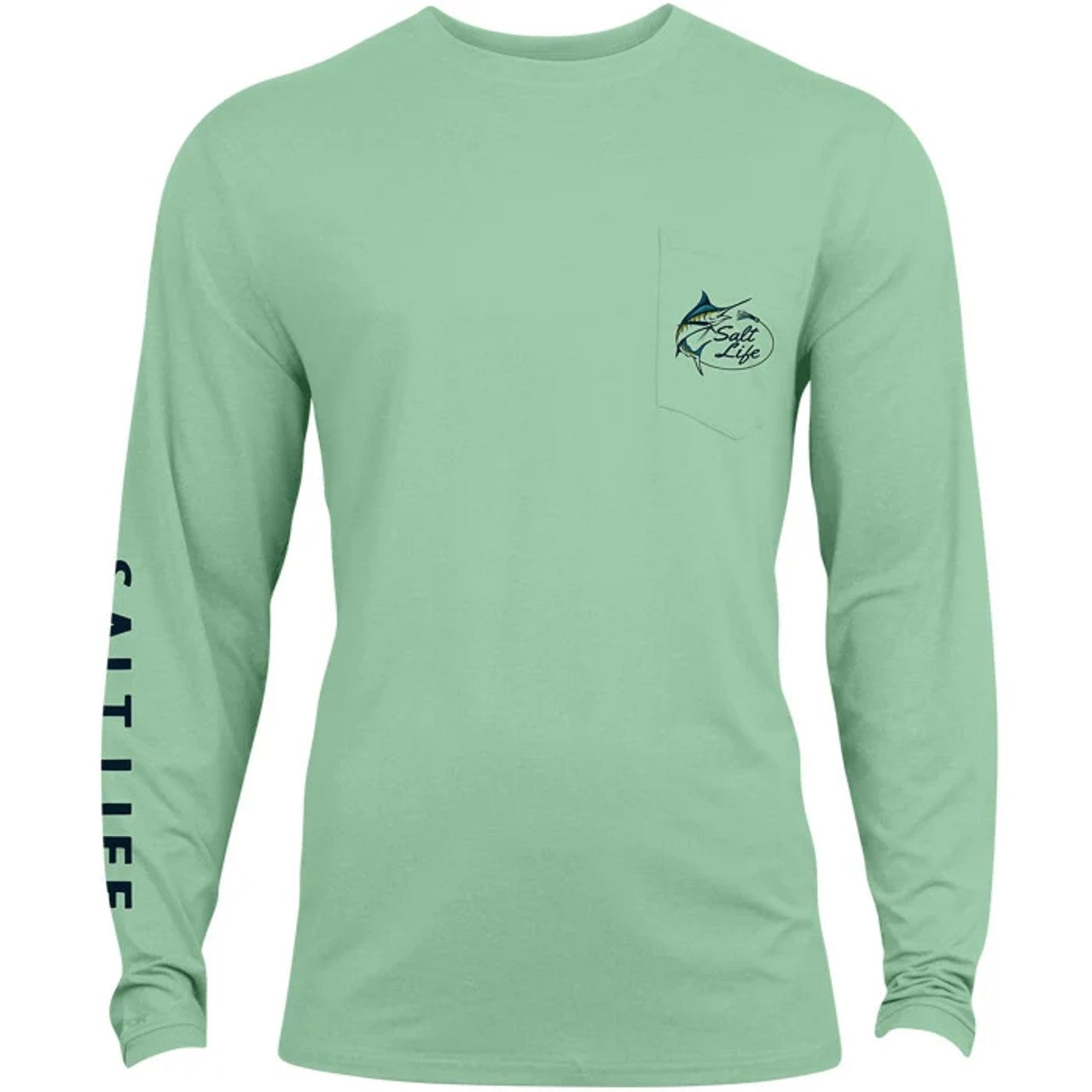 Salt Life Men's Marlin Lure Performance Long Sleeve T-shirt - Sage Heather Green Size 2XL