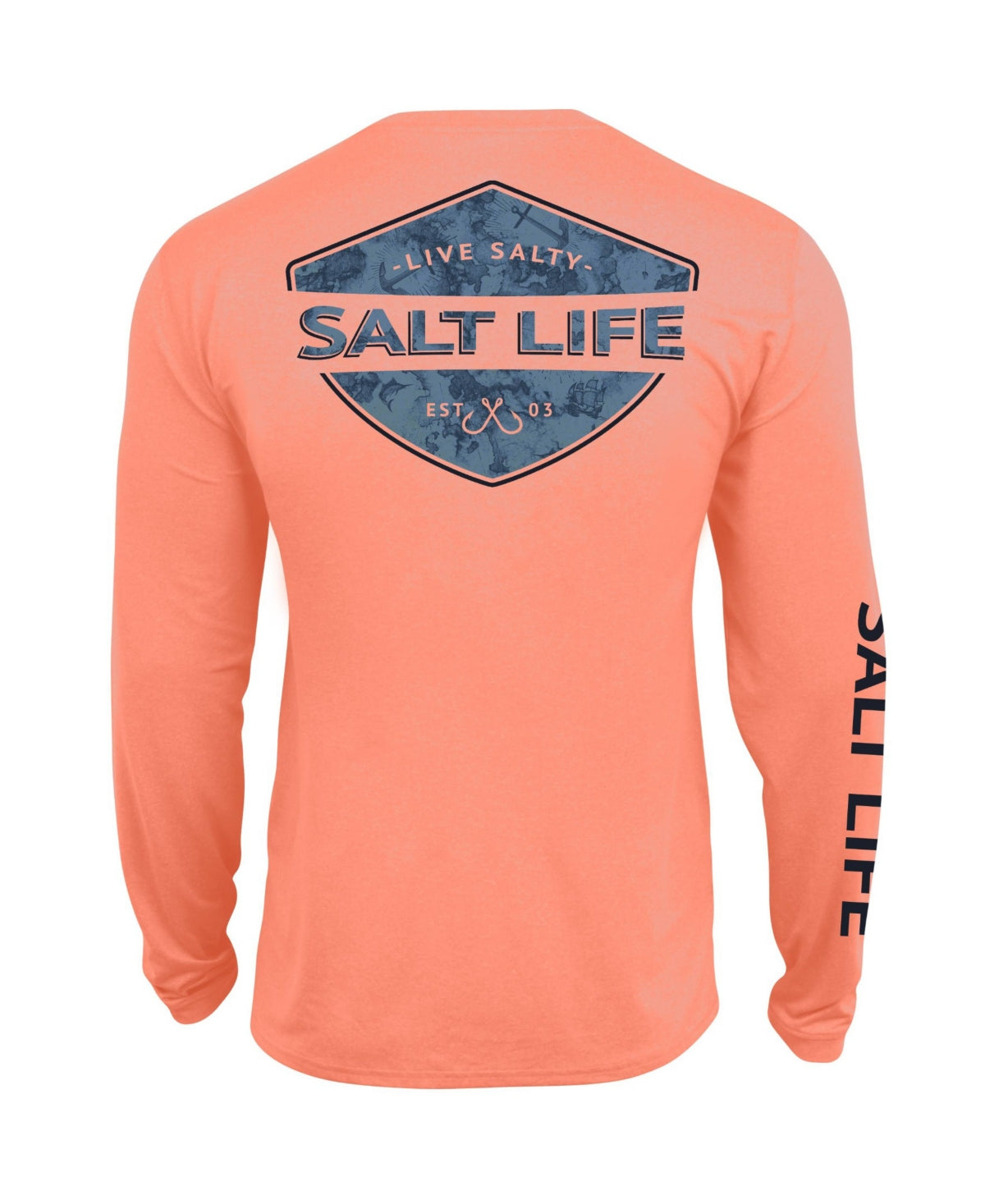 Salt Life Men's Pirates Cove Long Sleeve T-Shirt Pink Size XX-Large
