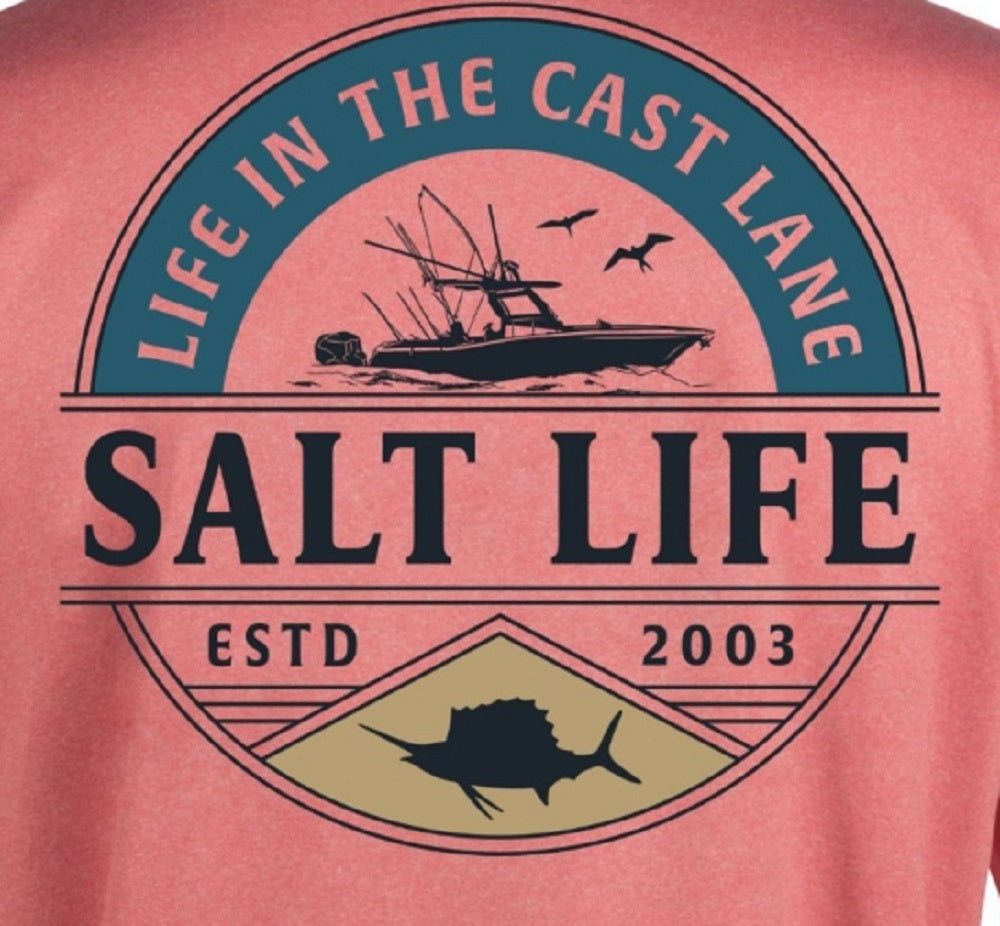 Salt Life Men's Performance Long Sleeve T-Shirt Orange Size Large