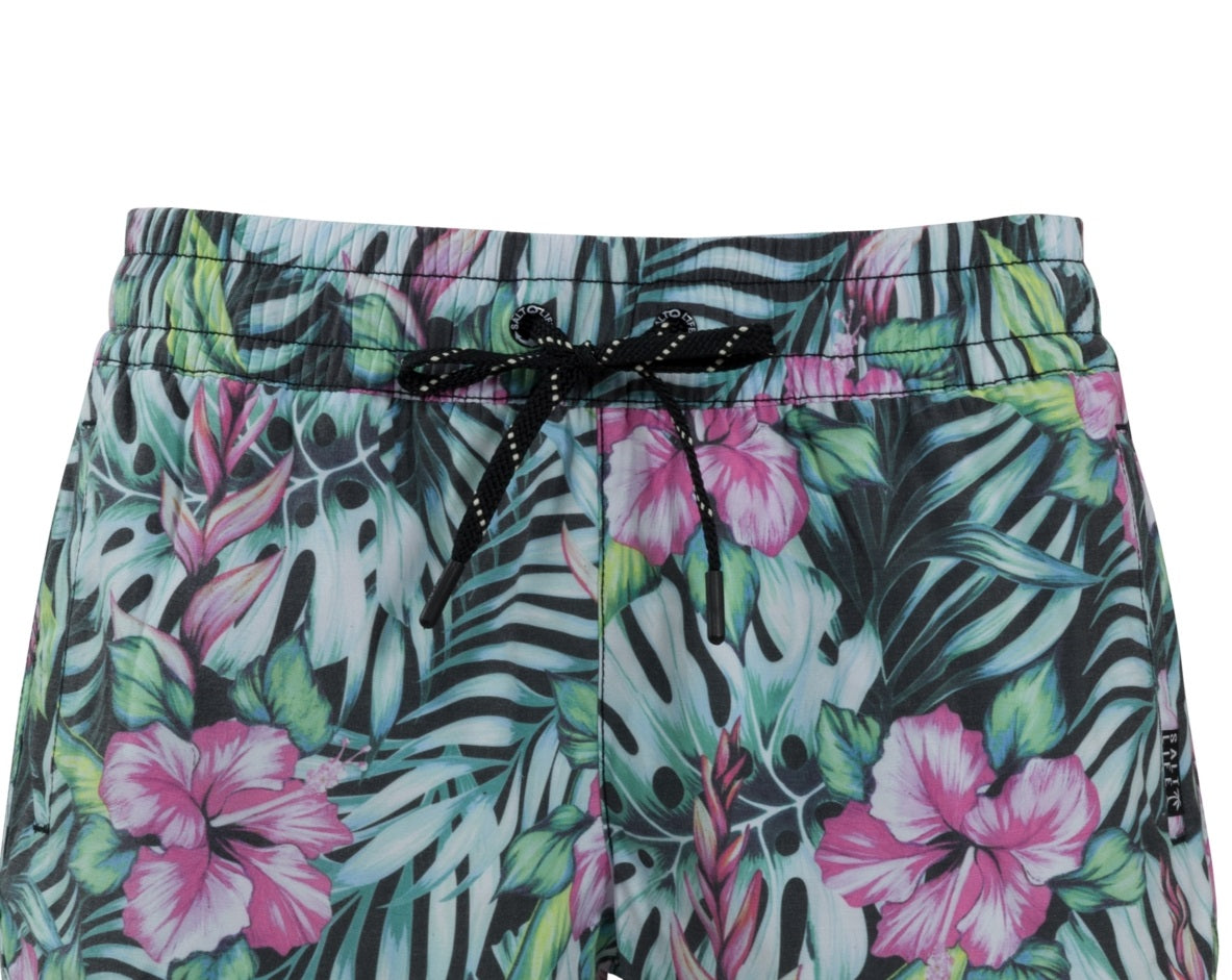 Salt Life Women's Hawaiian Volley Shorts Black Size X-Large