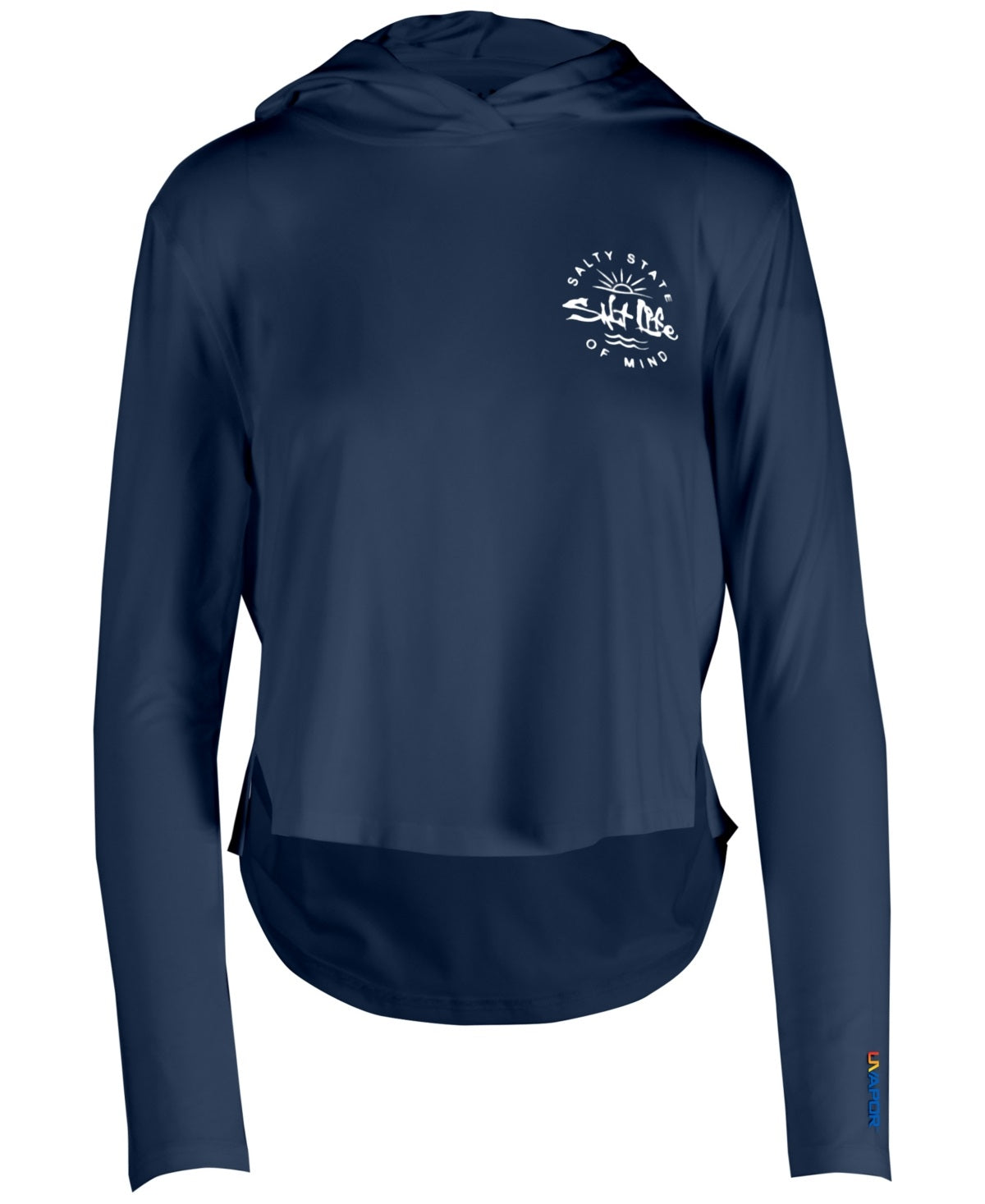 Salt Life Women's Seaglass Bay High Low Hoodie Blue Size Large