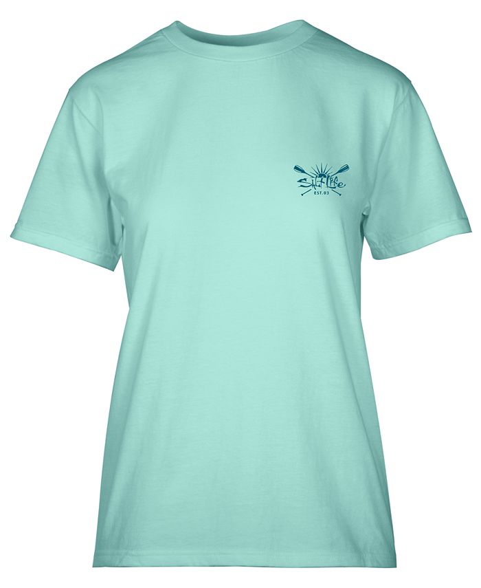 Salt Life Women's Sunrise Paddle Cotton Tee Green Size M