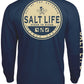 Salt Life Men's Ocean to Ocean Long Sleeve T-Shirt Blue Size Small